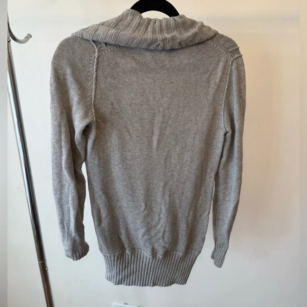 Banana Republic Light Gray Shawl-Collar Cardigan Sweater - Picture 4 of 5